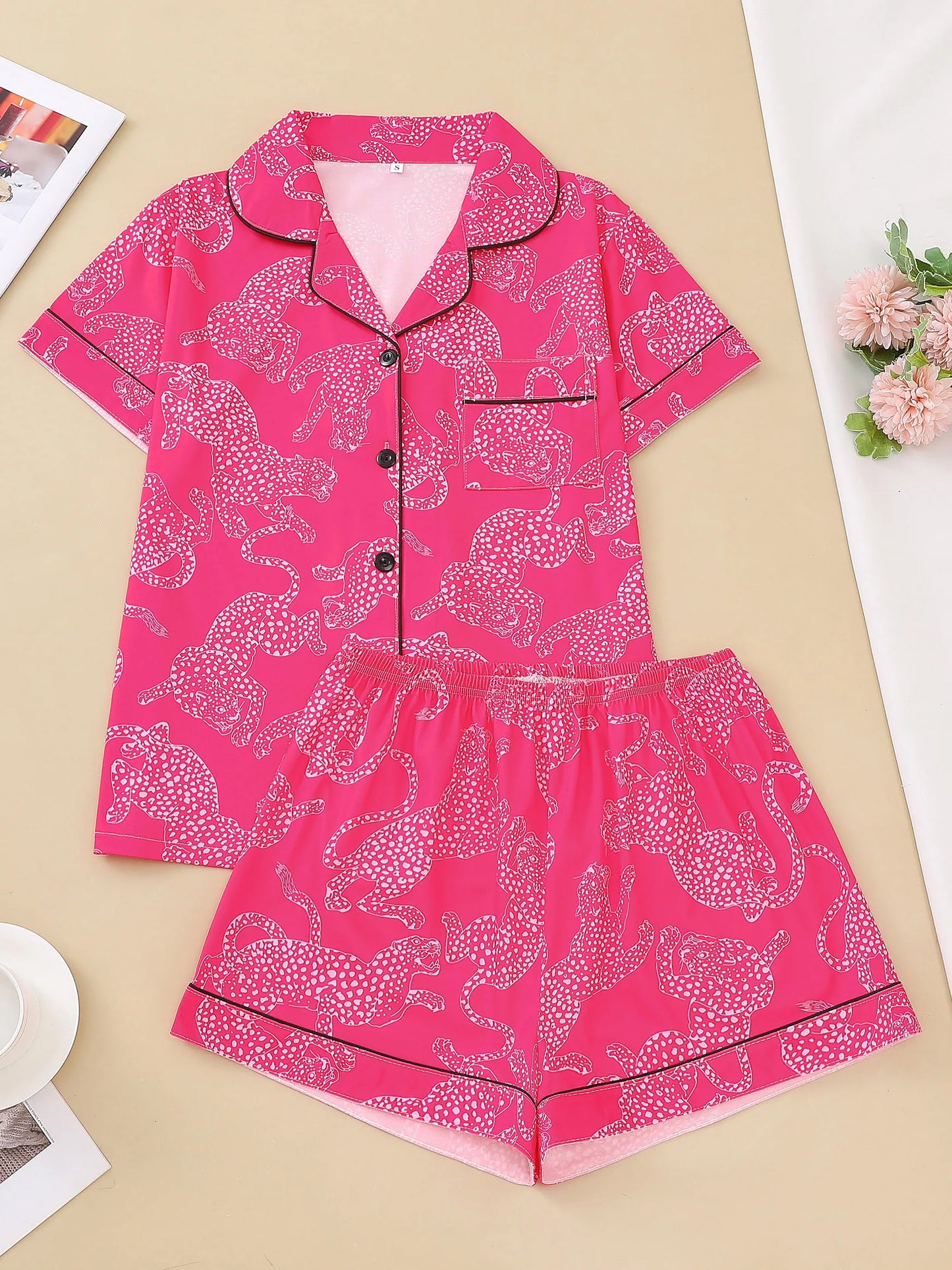 Pink Panther 2-Piece Set Soft Girl Sleepwear
